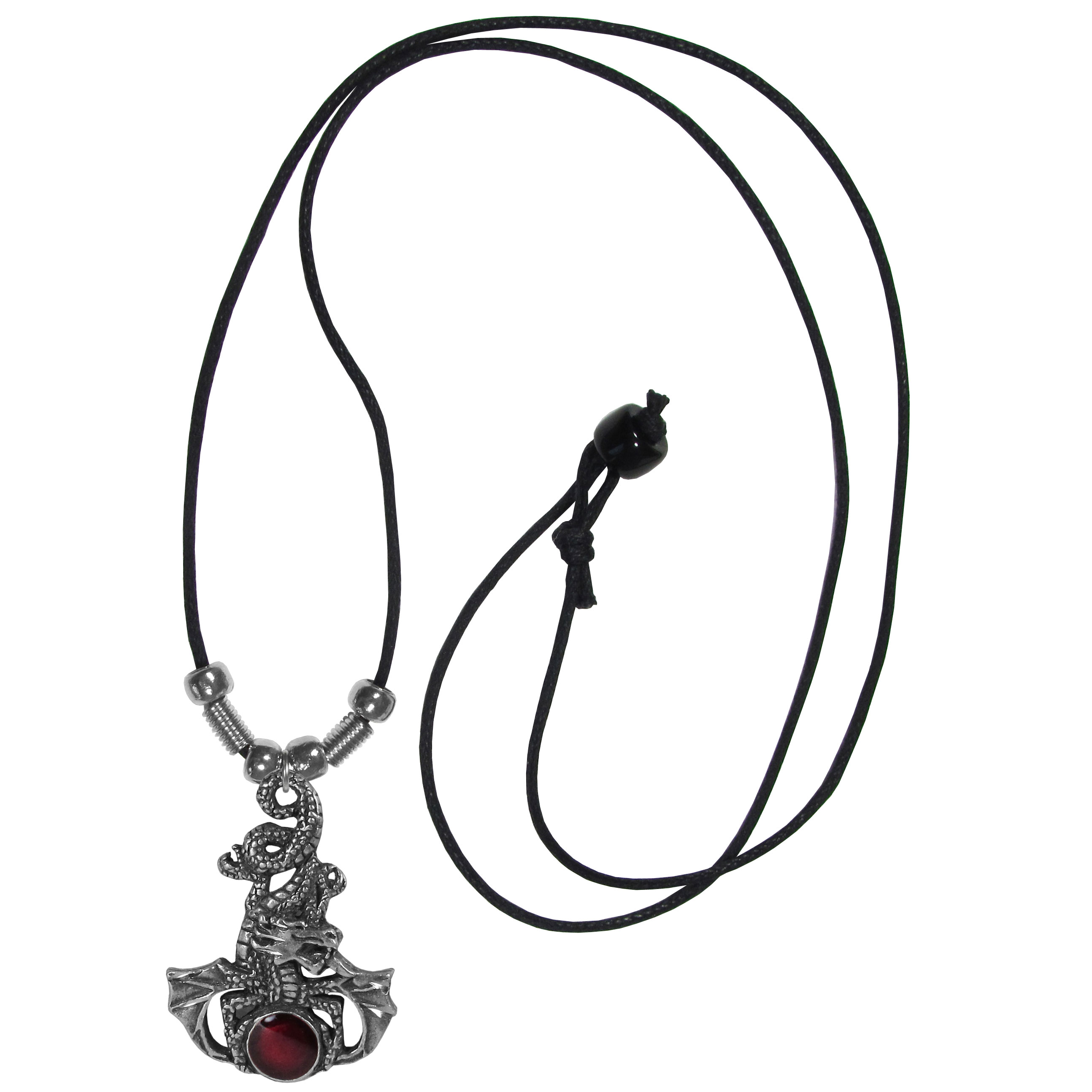 Dragon & Stone Adjustable Cord Necklace
